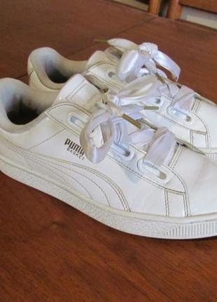 Кроссовки пума баскет Puma basket белые2 фото