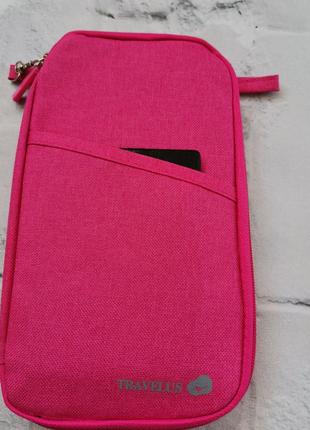 Сумка гаманець органайзер для документів, рожева