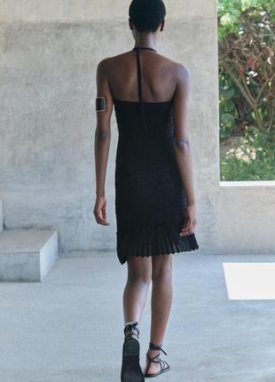 Коротка чорна сукня з вузлом zara new3 фото