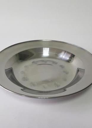 Тарелка глубокая нержавеющая d 23,8 cm, h 3,7 cm. forkopt