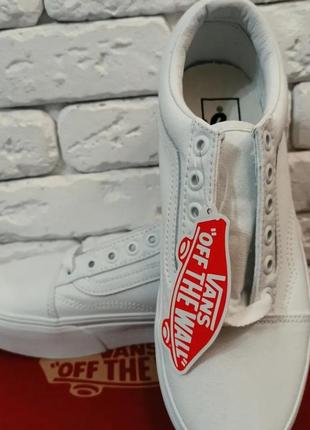 Венс олд скул белые текстиль