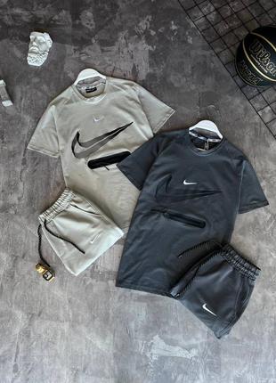 Летний мужской спортивный костюм футболка и шорты nike
