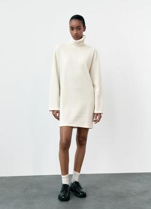 Зручна коротка біла сукня soft від zara, розмір s-m**