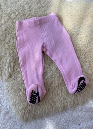 Нежно розовые плазунки от nike для младенца или реборна 44,5-50 см