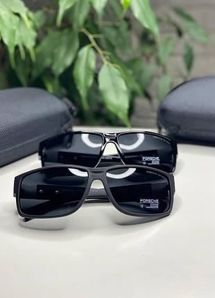 Чоловічі сонцезахисні окуляри porsche design полароїд polarized чорний антиблік порше з поляризацією плоскі очки