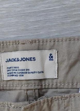Нові чоловічі світлі бежеві хлопкові натуральні брюки каро jack&jones розмір 506 фото