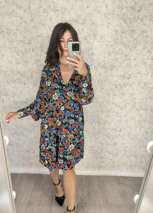 Платье цветочный принт