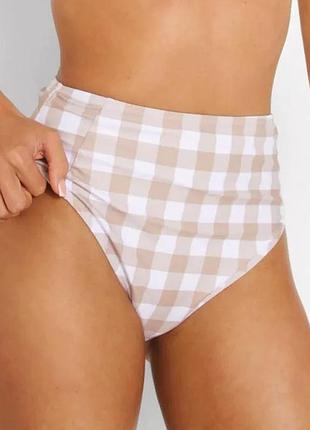 Бикини с высокой талией в клетку, s