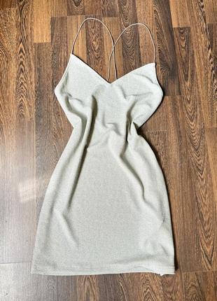 Плаття срібне майкою h&m оригінал з фото відкрита спина 6