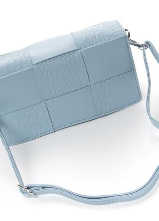Жіноча стильна сумка блакитна fashion каркасна сумка для міста стильна модна сумка для дівчини3 фото