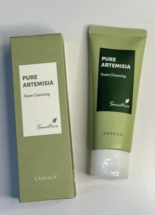 Пінка для вмивання з екстрактом полину enough pure artemisia foam cleansing, 100 мл