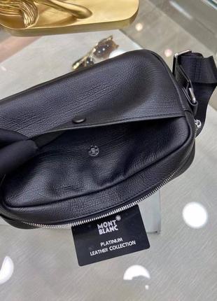 Мужская сумка montblanc черная кросс боди