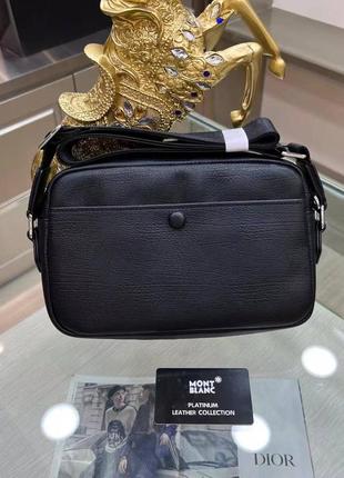 Мужская сумка montblanc черная кросс боди
