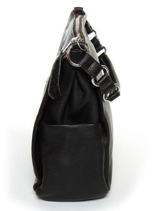 Велика жіноча сумка на плече темно-сіра alex rai повсякденна стильна сумка жіноча містка шкіряна5 фото