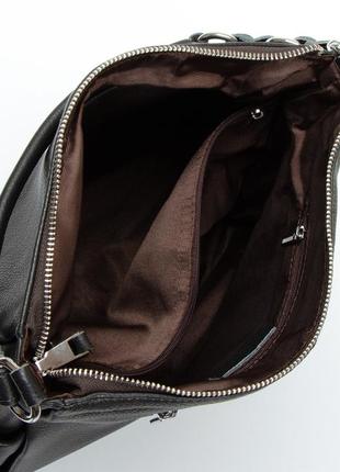 Большая женская сумка на плечо темно-серая alex rai повседневная стильная женская сумка вместительная кожаная4 фото