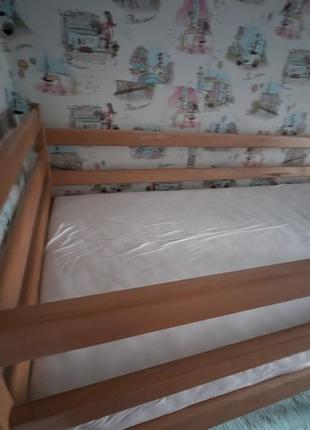 Двоповерхове деревяне ліжко, ліжко - горище, спальне місце 90×200