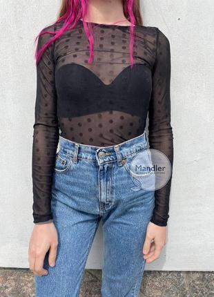 Женская кофта сетка в горох loavies