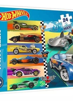 Пазли maxi hot wheels швидкі перегони 24 ел., trefl 14362