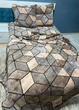 Плюшевое постельное белье евро