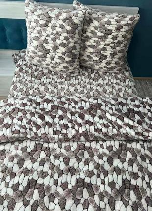 Плюшевое постельное белье евро