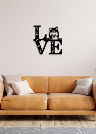 Панно love&paws коллі довгошерстий 20x20 см - картини та лофт декор з дерева на стіну.7 фото