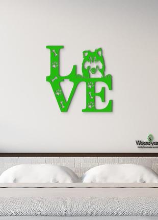 Панно love&paws коллі довгошерстий 20x20 см - картини та лофт декор з дерева на стіну.4 фото