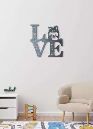 Панно love&paws коллі довгошерстий 20x20 см - картини та лофт декор з дерева на стіну.10 фото