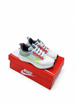 Кроссовки nike zoom белые/серые/салатовые кеды женские найм текстильные сетка легкое отличное качество весенние летние демисезонные демисезонные5 фото