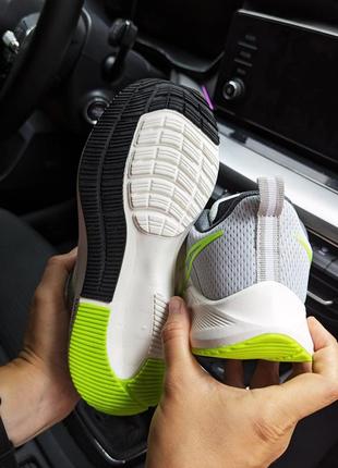 Кроссовки nike zoom белые/серые/салатовые кеды женские найм текстильные сетка легкое отличное качество весенние летние демисезонные демисезонные4 фото