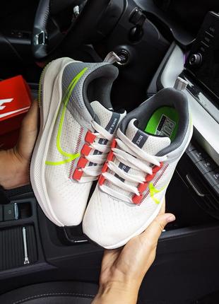Кроссовки nike zoom белые/серые/салатовые кеды женские найм текстильные сетка легкое отличное качество весенние летние демисезонные демисезонные2 фото