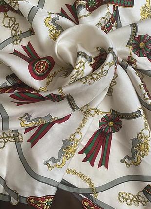 Вінтаж! viyella, підписна хустка каре, шовк 100%, стиль gucci
