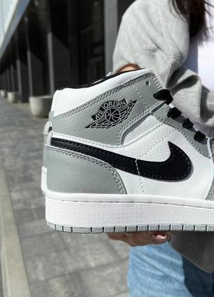 Nike jordan 1 mid light smoke grey4 фото