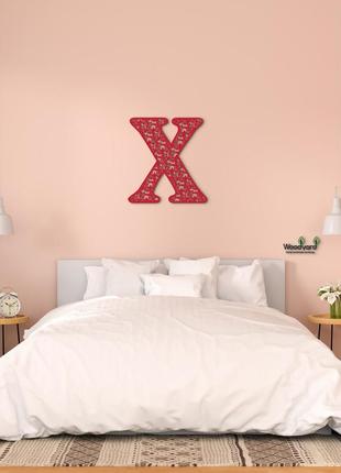 Панно буква x 15x15 см - картины и лофт декор из дерева на стену.
