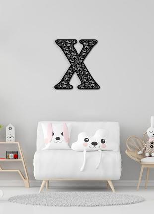 Панно буква x 15x15 см - картины и лофт декор из дерева на стену.