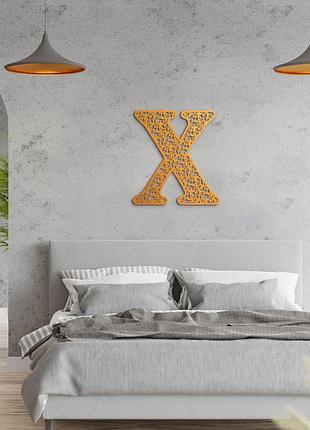 Панно буква x 15x15 см - картины и лофт декор из дерева на стену.