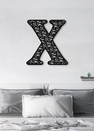 Панно буква x 15x15 см - картины и лофт декор из дерева на стену.