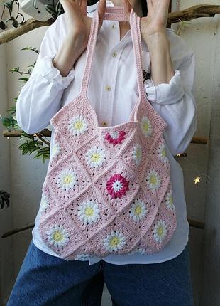 Вязаная сумка шоппер