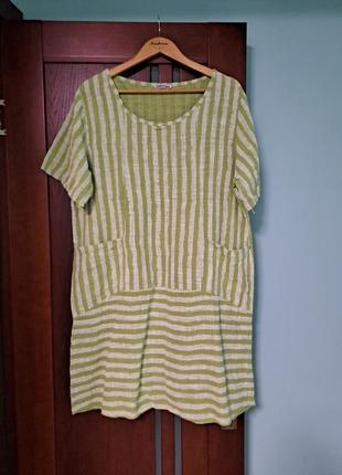 Итальяльное натуральное короткое платье/туника 16-18 размера