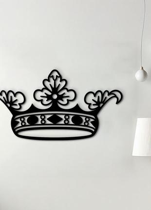 Декоративное панно из дерева, настенный декор для дома "корона королевы", картина лофт 25x13 см