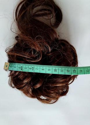 Накладные волосы каштановые резинка хвост хвостик прическа коричневое волоско резиночка парика6 фото
