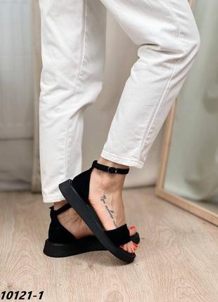 Босоножки, черные, натуральная замша