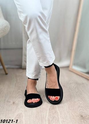 Босоножки, черные, натуральная замша