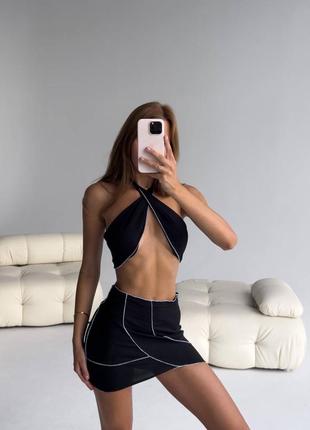 Купальник 3в1 топ-бандо и бикини + парео-юбка3 фото