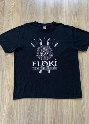 Мужская хлопковая футболка с готическим принтом floki