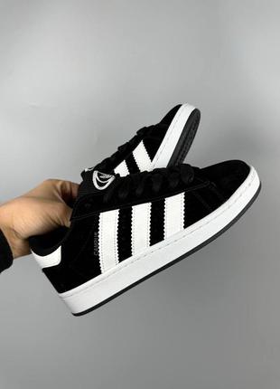 Кроссовки adidas campus black white черные женские / мужские4 фото