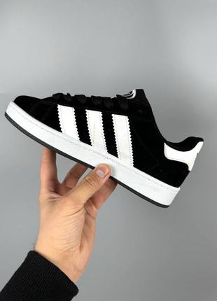 Кроссовки adidas campus black white черные женские / мужские3 фото