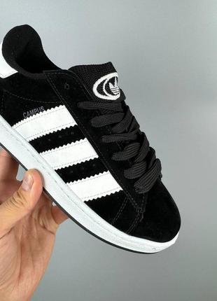 Кроссовки adidas campus black white черные женские / мужские5 фото