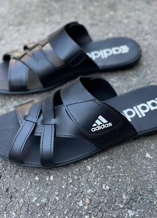 Мужские кожаные шлепанцы adidas