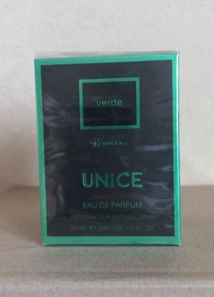 Жіноча парфумована вода unice verde, 50 мл