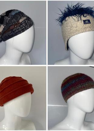 Лот шапки набір головних уборів handmade, в’язаний берет, авангардна шапка eisbar